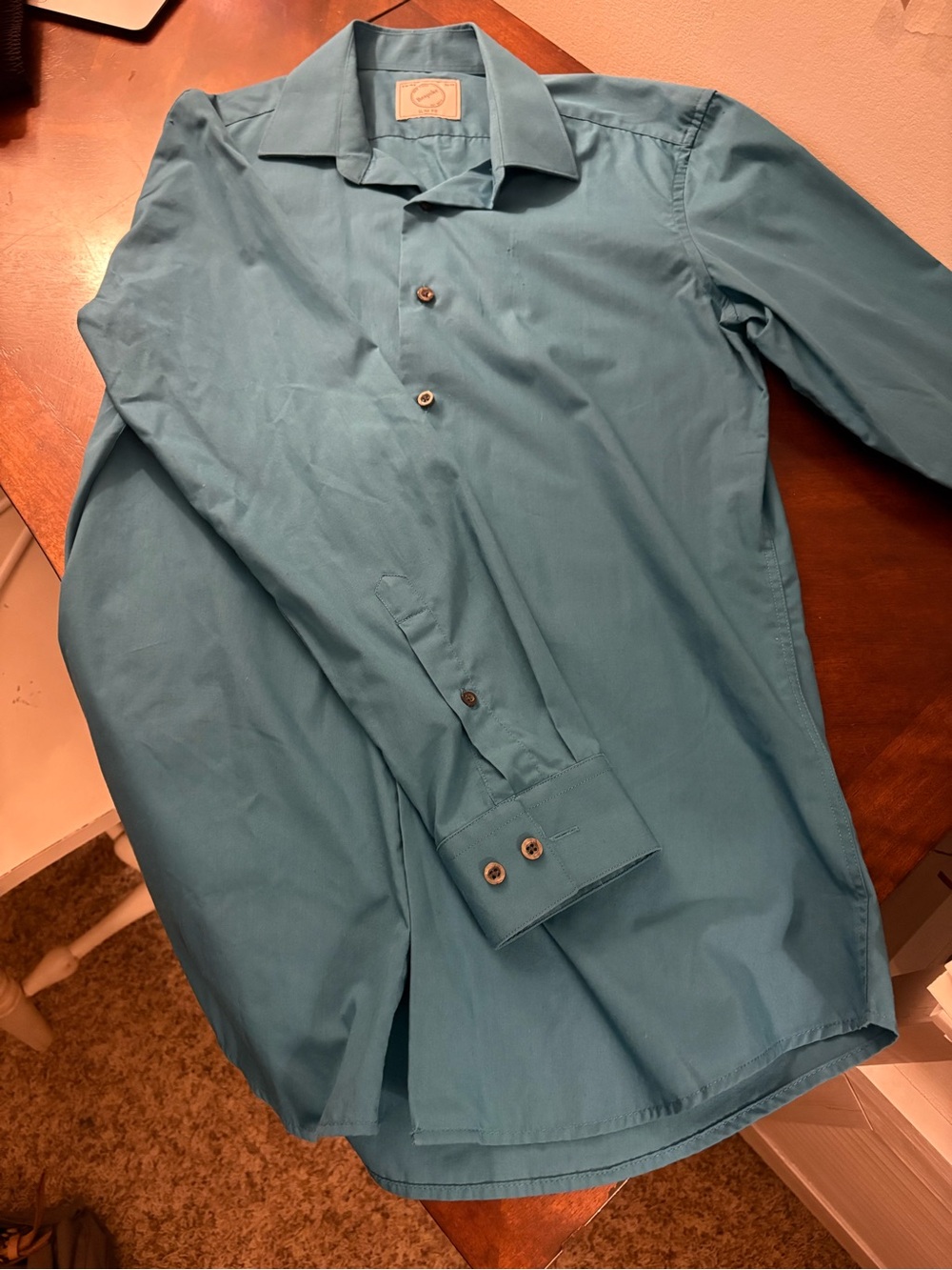 Bespoke Teal Button Up